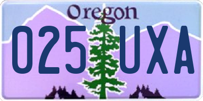 OR license plate 025UXA