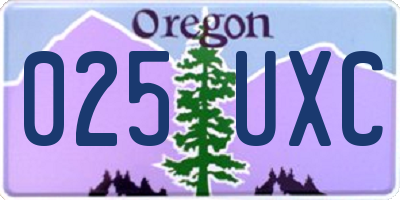 OR license plate 025UXC
