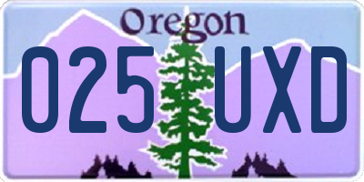 OR license plate 025UXD
