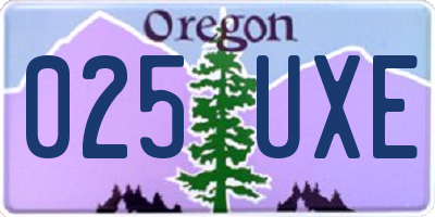 OR license plate 025UXE