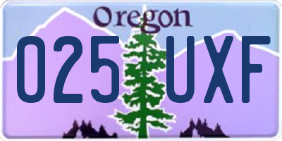 OR license plate 025UXF