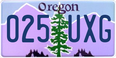 OR license plate 025UXG
