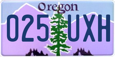 OR license plate 025UXH