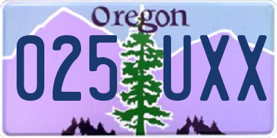 OR license plate 025UXX
