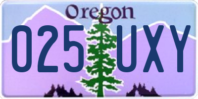 OR license plate 025UXY