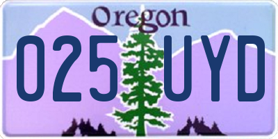 OR license plate 025UYD