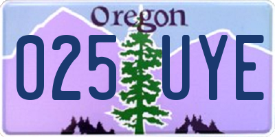 OR license plate 025UYE
