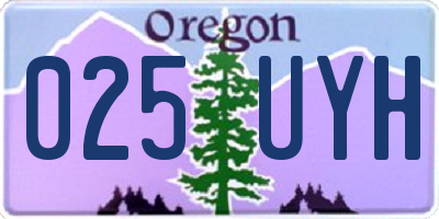 OR license plate 025UYH