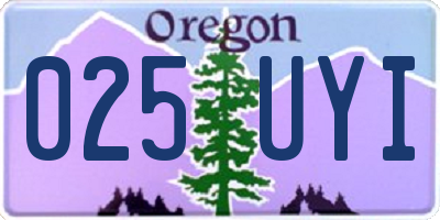 OR license plate 025UYI