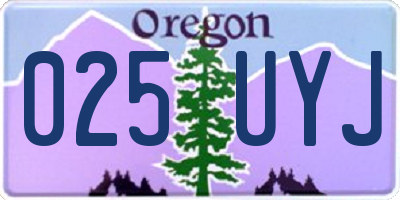 OR license plate 025UYJ