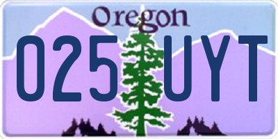 OR license plate 025UYT