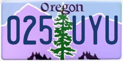 OR license plate 025UYU