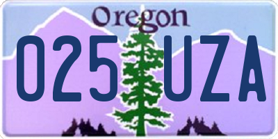 OR license plate 025UZA