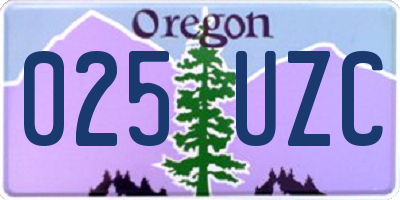 OR license plate 025UZC