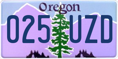 OR license plate 025UZD