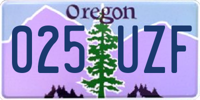 OR license plate 025UZF