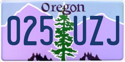 OR license plate 025UZJ