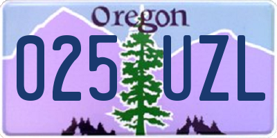 OR license plate 025UZL