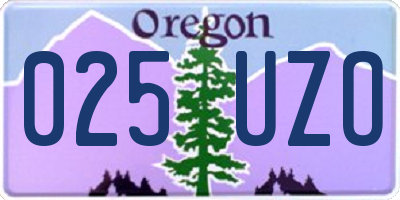 OR license plate 025UZO