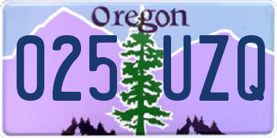 OR license plate 025UZQ