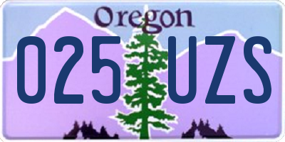 OR license plate 025UZS
