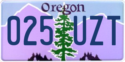 OR license plate 025UZT