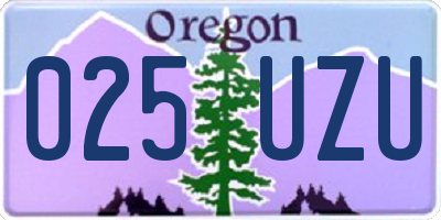 OR license plate 025UZU