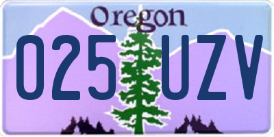 OR license plate 025UZV