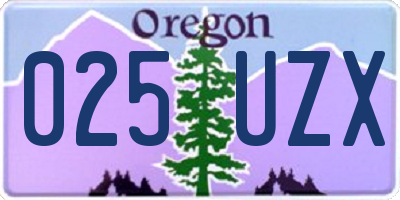 OR license plate 025UZX