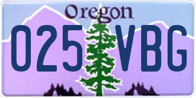 OR license plate 025VBG