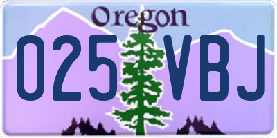 OR license plate 025VBJ
