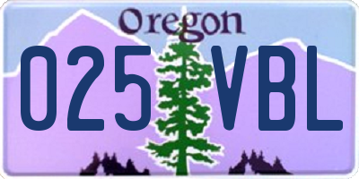 OR license plate 025VBL