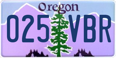 OR license plate 025VBR