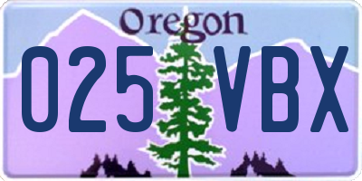 OR license plate 025VBX