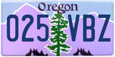 OR license plate 025VBZ