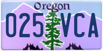 OR license plate 025VCA