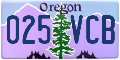 OR license plate 025VCB