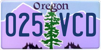 OR license plate 025VCD