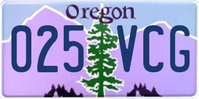 OR license plate 025VCG