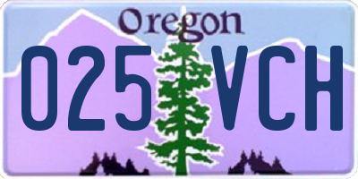OR license plate 025VCH