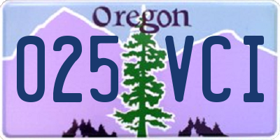 OR license plate 025VCI