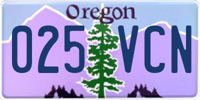 OR license plate 025VCN
