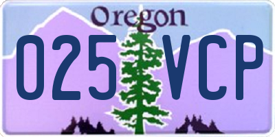 OR license plate 025VCP