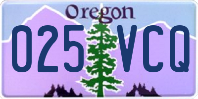 OR license plate 025VCQ