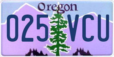 OR license plate 025VCU