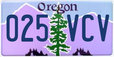 OR license plate 025VCV