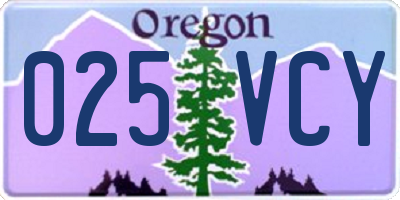 OR license plate 025VCY