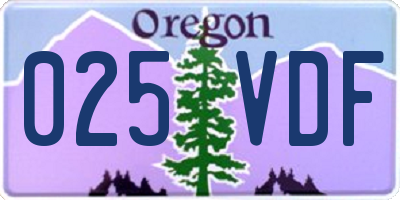OR license plate 025VDF