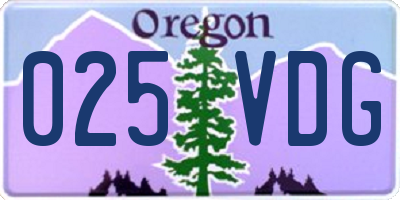 OR license plate 025VDG