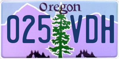 OR license plate 025VDH